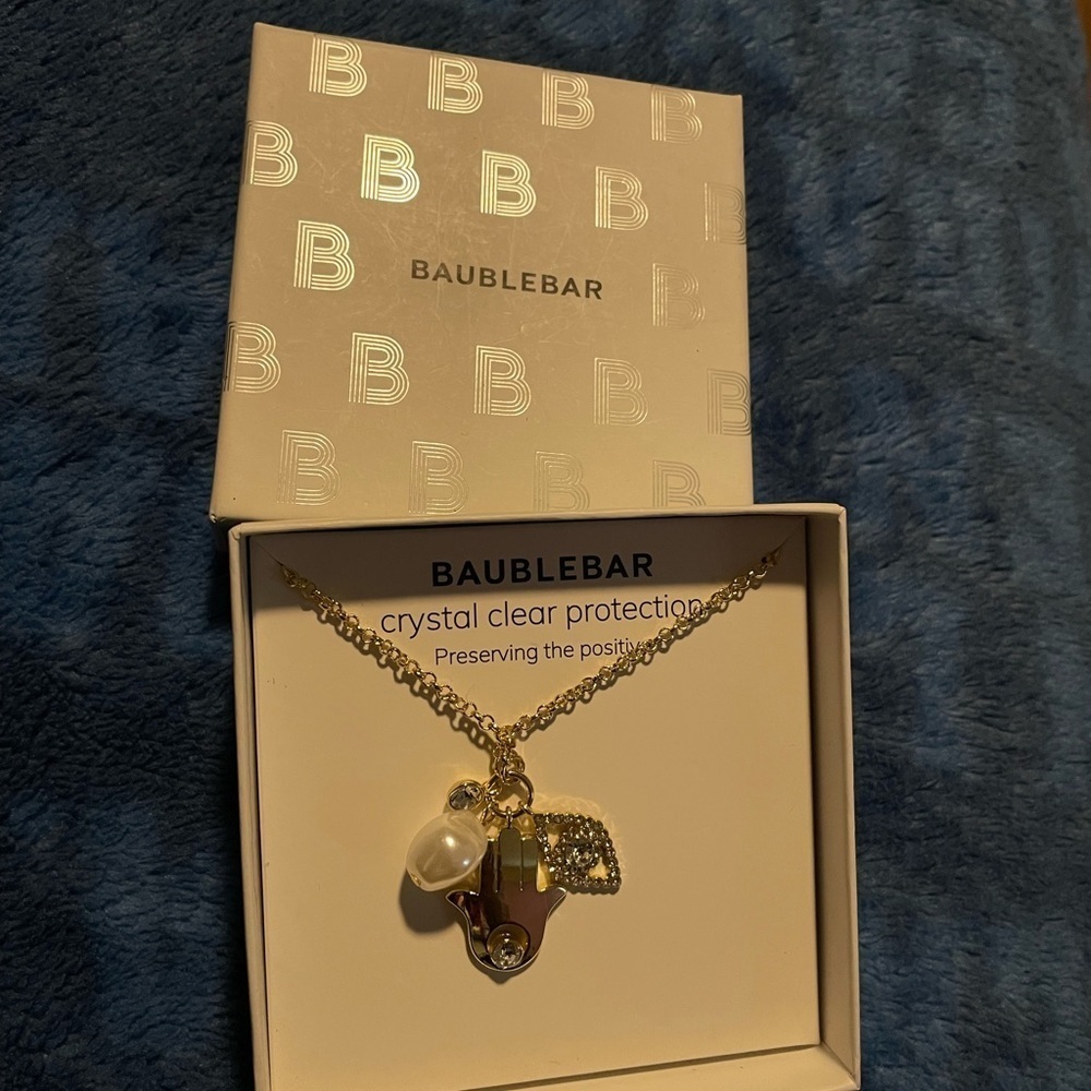 BaubleBar Gold Hamsa Pendant Necklace